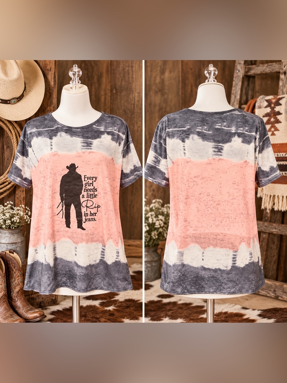🤠 Every Girl Needs a Little Rip in Her Jeans Cowgirl Top – Size (L) – NWOT